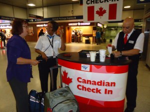 Holly at the Penn Station check in.